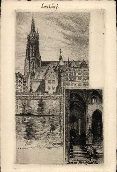 Künstler Ak Frankfurt am Main, Saalhof