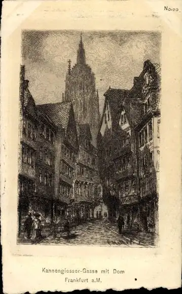 Künstler Ak Frankfurt am Main, Kannengießer Gasse