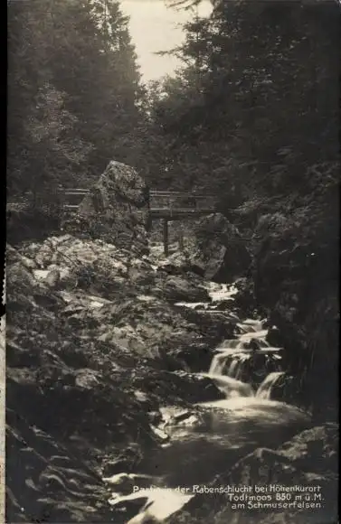 Ak Todtmoos im Schwarzwald, Rabenschlucht, Schmuserfelsen, Brücke