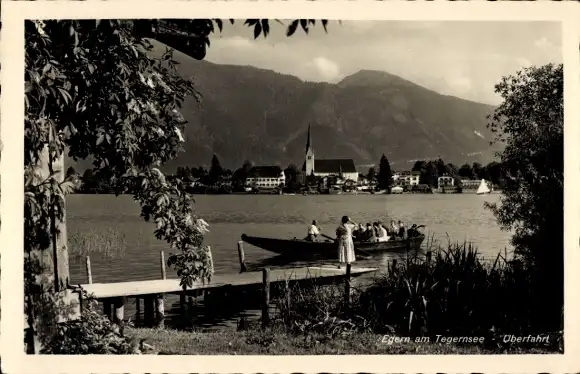 Ak Egern am Tegernsee Oberbayern, Überfahrt, Boot