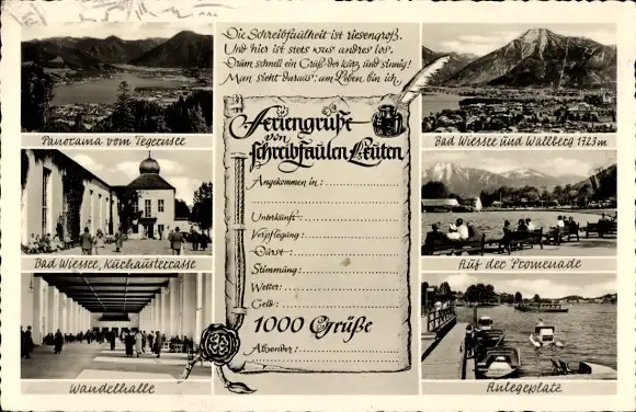 Ak Bad Wiessee in Oberbayern, Anlegeplatz, Wandelhalle, Promenade, Kurhausterrasse