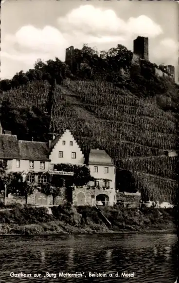 Ak Beilstein an der Mosel, Gasthaus Burg Metternich