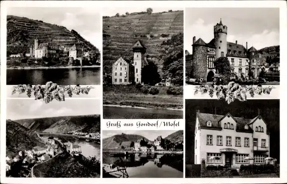 Ak Kobern Gondorf in Rheinland Pfalz, Partien an der Mosel, Hotel Arnold, Burg