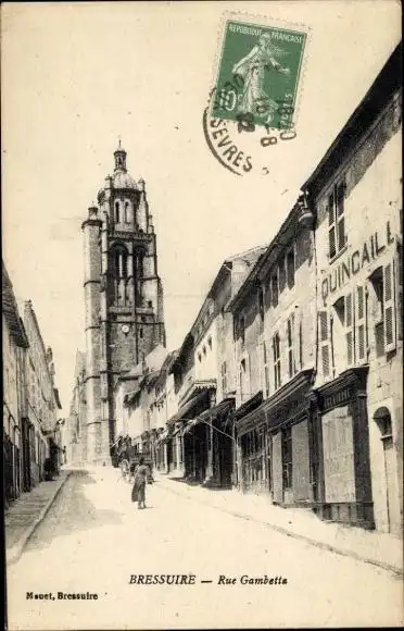 Ak Bressuire Deux Sèvres, Rue Gambetta