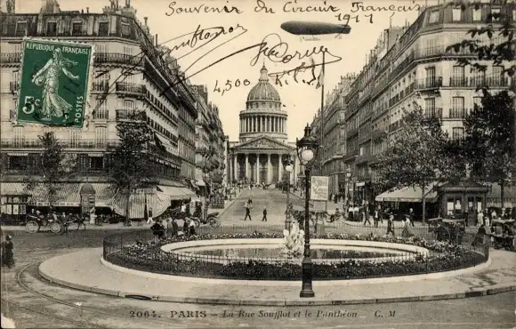 Ak Paris V Panthéon, La Rue Soufflot, le Pantheon