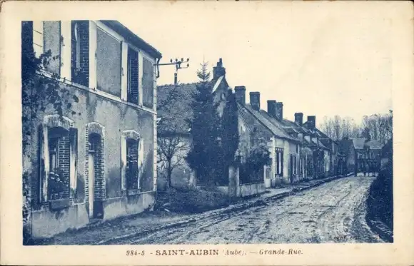 Ak Saint-Aubin Aube, Grande Rue