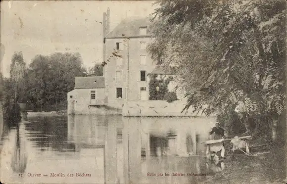 Ak Moulin des Béchets Loiret, Ouvet