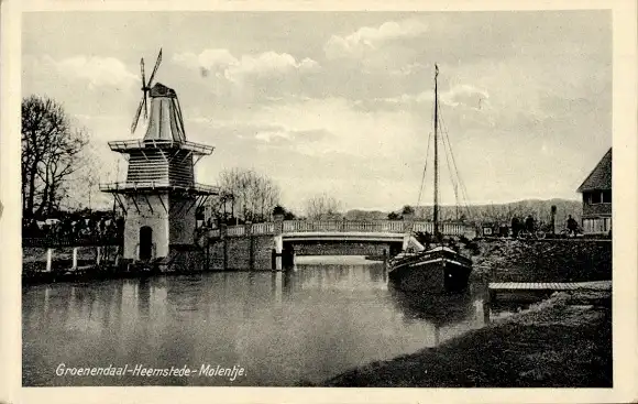 Ak Heemstede Nordholland, Groenendaal, Molentje