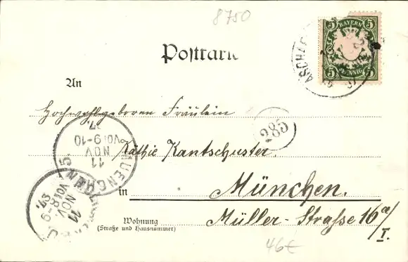 Ak Aschaffenburg in Unterfranken, Sandkirche, Forstschule