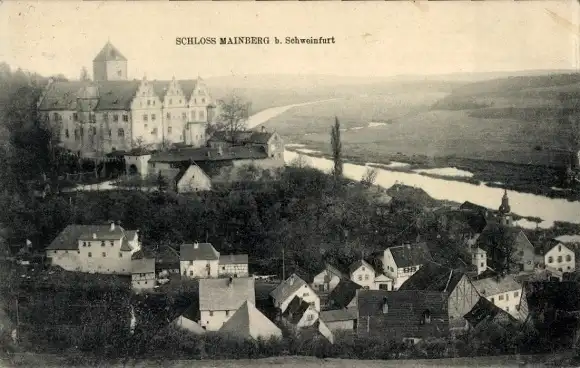 Ak Schweinfurt in Unterfranken Bayern, Schloss Mainberg, Panorama
