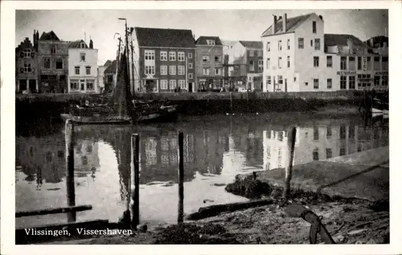 Ak Vlissingen Zeeland Niederlande, Fischereihafen