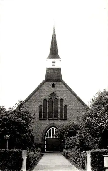 Ak Krabbendijke Zeeland, reformierte Kirche