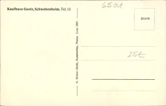 Ak Schwabenheim in Rheinhessen, Gesamtansicht, Markt, Brunnen, Kaufhaus Goetz, Kriegerdenkmal