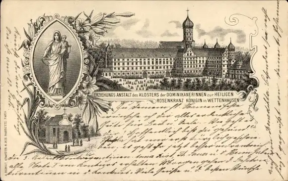 Litho Wettenhausen Kammeltal in Schwaben, Kloster der Dominikanerinnen, Erziehungsanstalt