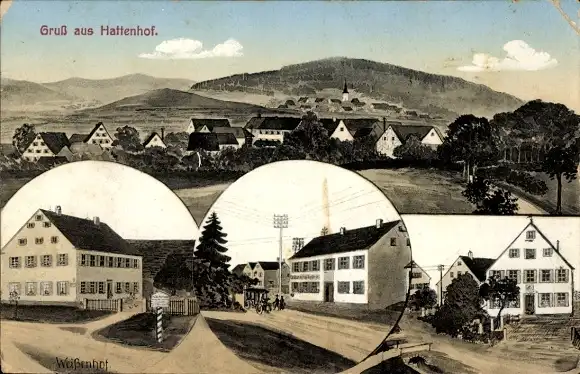 Ak Hattenhof Neuhof in Hessen, Gesamtansicht, Weißenhof, Teilansichten