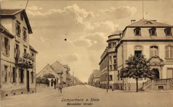 Ak Lampertheim am Rhein Hessen, Bürstädter Straße, Gasthaus