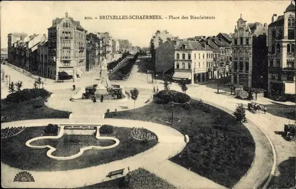 Ak Schaerbeek Schaerbeek Brüssel Brüssel, Place des Bienfaiteurs