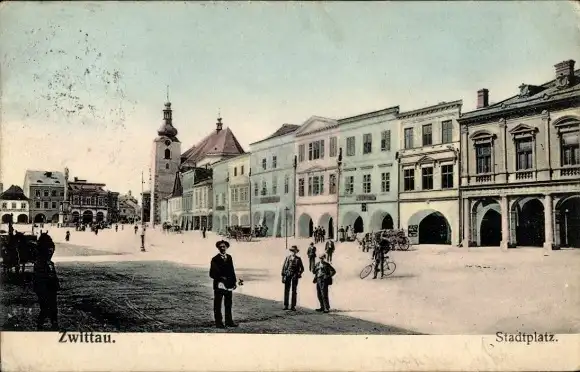Ak Svitavy Zwittau Region Pardubice, Stadtplatz