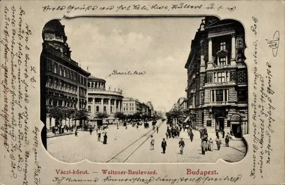 Passepartout Ak Budapest Ungarn, Waltzner-Boulevard