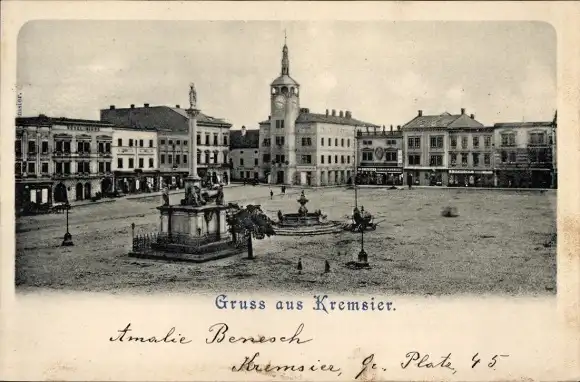 Ak Kroměříž Kremsier Region Zlin, Marktplatz
