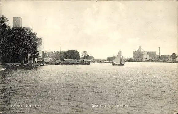 Ak Veendam Groningen Niederlande, Blick auf das Vliet