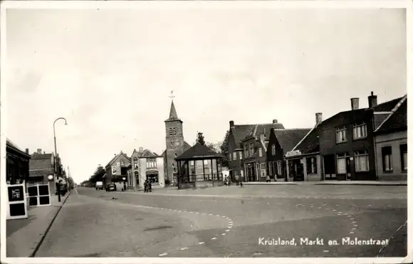 Ak Kruisland Nordbrabant, Markt und Molenstraat