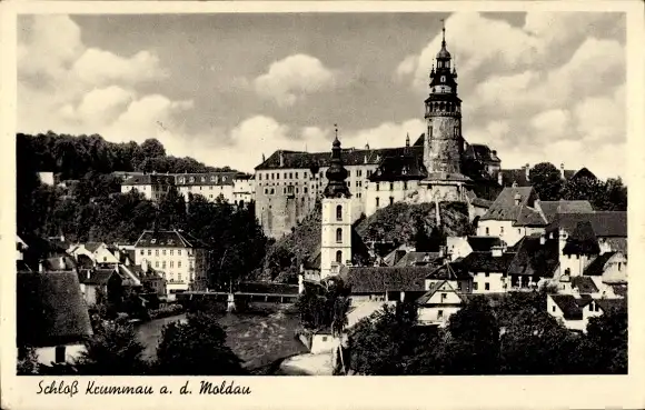Ak Český Krumlov Böhmisch Krumau Krummau Südböhmen, Schloss