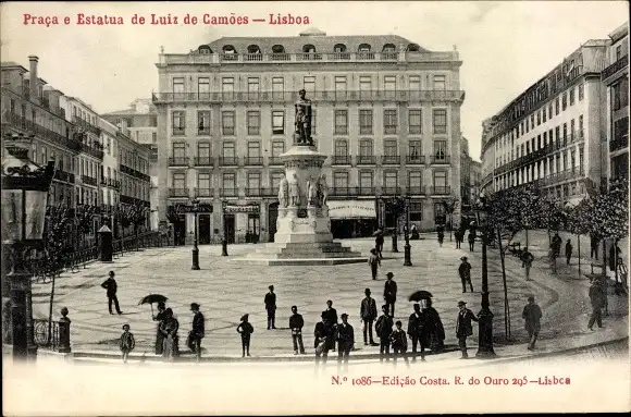 CPA Lisboa Lissabon Portugal, Statue von Luiz de Camoes
