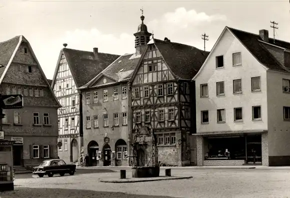 Ak Nidda in Hessen, Marktplatz, Rathaus