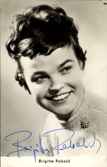 Ak Sängerin Brigitte Rabald, Portrait, Autogramm