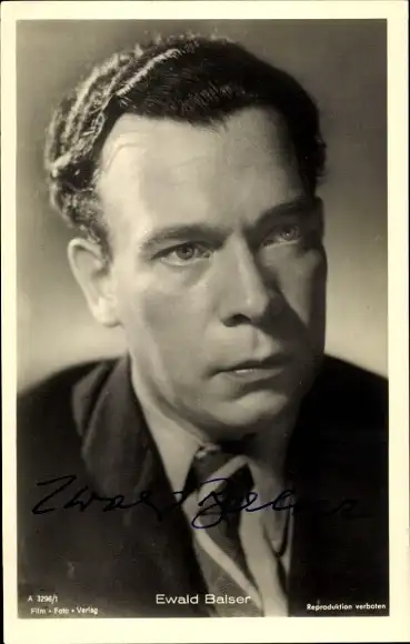 Ak Schauspieler Ewald Balser, Portrait, Autogramm