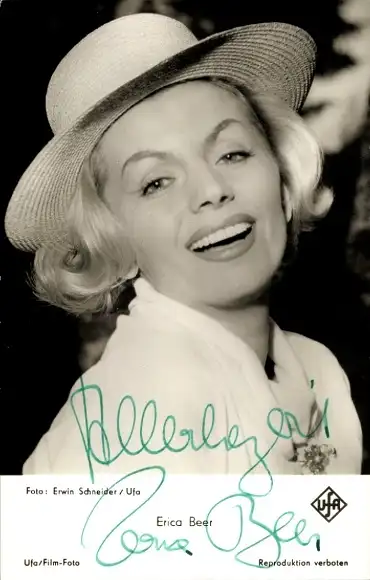 Ak Schauspielerin Erica Beer, Portrait, UfA, Autogramm