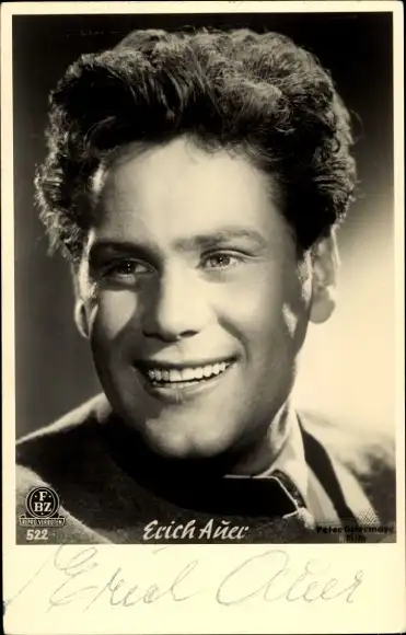 Ak Schauspieler Erich Auer, Portrait, Autogramm, FBZ Verlag