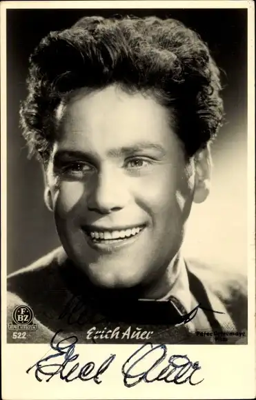 Ak Schauspieler Erich Auer, Portrait, Autogramm, FBZ Verlag