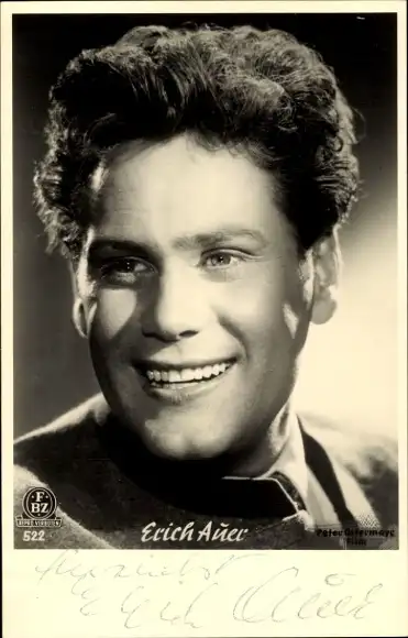 Ak Schauspieler Erich Auer, Portrait, Autogramm, FBZ Verlag