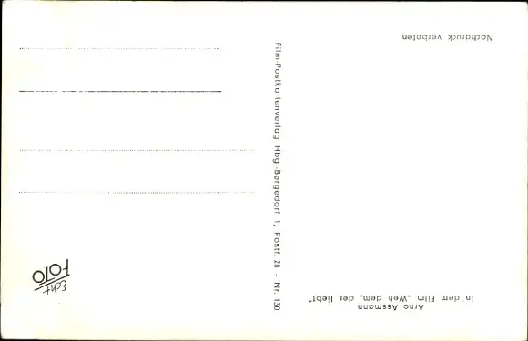 Ak Schauspieler Arno Assmann, Portrait, Weh dem, der liebt, Autogramm