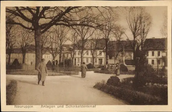 Ak Neuruppin in Brandenburg, Anlagen, Schinkeldenkmal