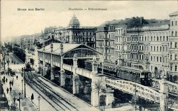 Ak Berlin Schöneberg, Bülowstraße, Hochbahnhof, U-Bahn