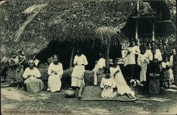 Ak Ceylon Sri Lanka, Singhalesische Spitzenmacher