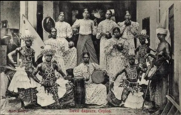 Ak Sri Lanka Ceylon, Teufelstänzer