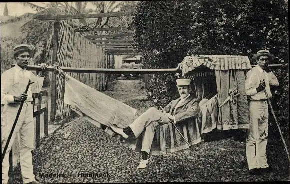 Ak Insel Madeira Portugal, Sänftenträger, Portugiesische Tracht