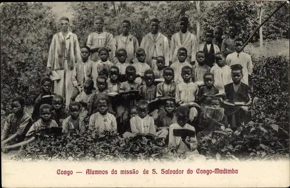 Ak Kongo, Afrikanische Kinder, Gruppenbild, Mission