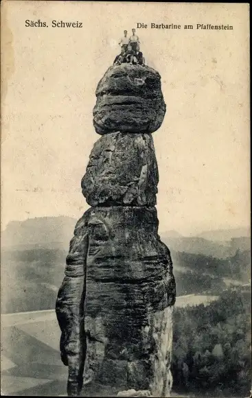 Ak Königstein an der Elbe Sächsische Schweiz, Pfaffenstein, Barbarine