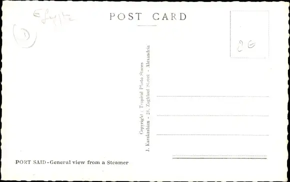 Ak Port Said Ägypten, General view from a Steamer