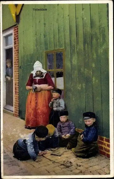 Ak Volendam Nordholland Niederlande, Volendamer Tracht