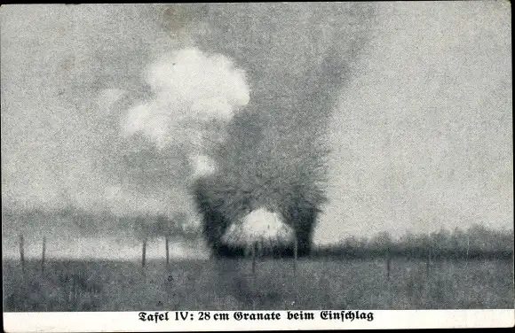 Ak 28cm Granate beim Einschlag, I WK