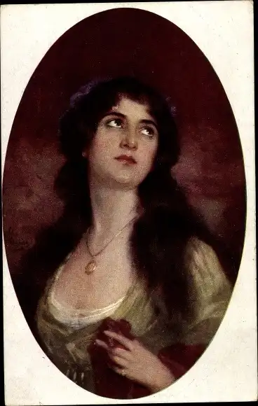 Künstler Ak Erich, Felix, Siegesgewiss, Frauenportrait