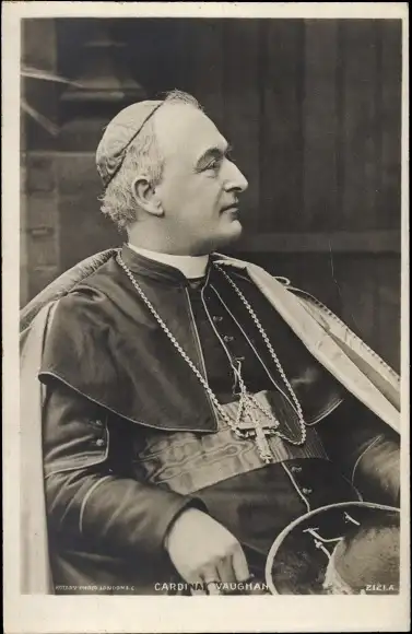 Ak Cardinal Vaughan, Kardinal, Sitzportrait, Kreuz