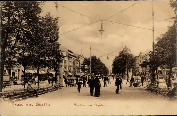 Ak Berlin, Unter den Linden, Mittelpromenade