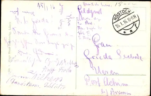 Ak Hansestadt Rostock, Markt, Marienkirche